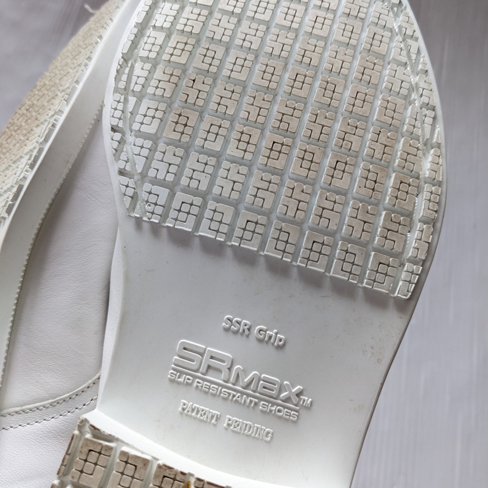 SRMAX White Leather Oxford Loafers Creepers Slip Resistant Shoes - Picture 12 of 12
